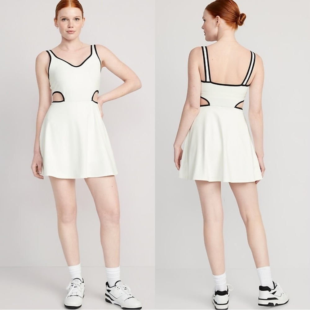 NWT Old Navy PowerSoft Athletic Dress Sleeveless Built in Short Golf Magnolia M